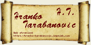 Hranko Tarabanović vizit kartica